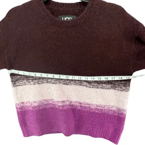 Ugg Alessa Soft Knit Sweater Womens XS Rosewood‎ Purple Stripe Wool Blend Cozy thumbnail 5
