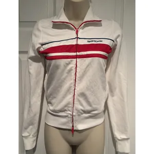 Abercrombie & Fitch‎ Track Jacket XS White Red Zip Up Tennis Y2k Retro Athletic thumbnail 2