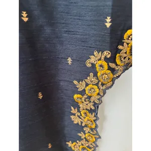 Prerana's Boutique Navy Blue Embroider‎ Asymmetric Tunic Top Dhoti Style SizeXS thumbnail 3