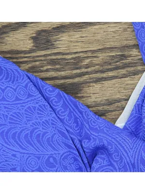 NWT Swim Solutions Printed Twist-Front Tankini Swim Top Blue Paisley Jaquard 10 thumbnail 7