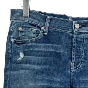 7 For All Mankind Josefina skinny boyfriend blue medium wash denim jeans 28 thumbnail 3