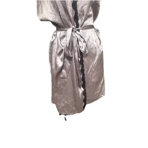 Victoria's Secret Silk And Lace Lingerie Bombshell Lilac Purple Robe Cover‎ Sz S thumbnail 3