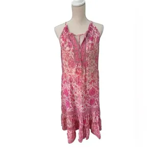 Rebecca Taylor Dreamweaver Print Silk Midi Dress Pink 8 thumbnail 3