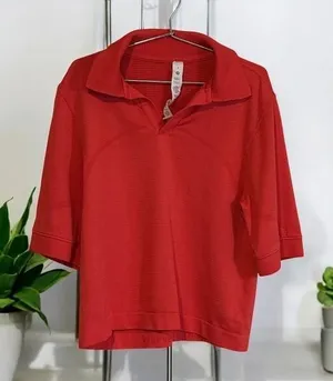 Lululemon‎ Swiftly Tech Short Sleeve Polo Red 0 Women Activewear Golf Tennis thumbnail 1