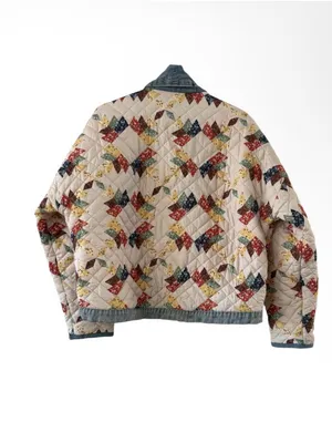 Maxim Women’s Boutique Faux Quilted Patchwork Jacket with Denim Trim thumbnail 2