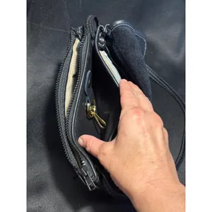 Black‎ Pebbled Leather Multi Pocket Shoulder Bag with Magnetic Flap and Key Clip thumbnail 8