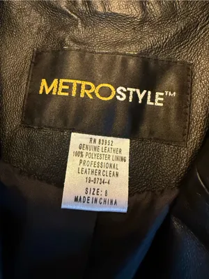 METROSTYLE Womens Genuine Leather Black Blazer Lined Pockets Notch Lapel 8 thumbnail 5