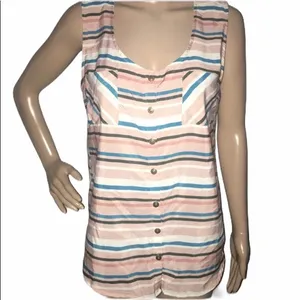 Pretty stripped sleeveless blouse Size L thumbnail 1