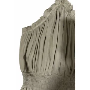 Miou Muse Halter Neck Ruffle Dress Khaki Green Women's Size‎ Medium thumbnail 10