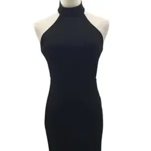 NWT Lulus Elegant Grace Sleeveless Tiered Halter High-Low Maxi Dress L Black thumbnail 3
