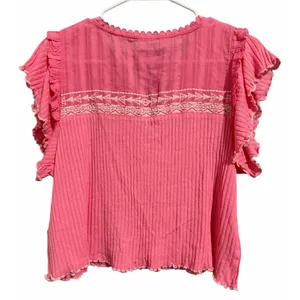 Free People Sarafina Embroidered Top‎ Pink Rose Women's Size Small thumbnail 2