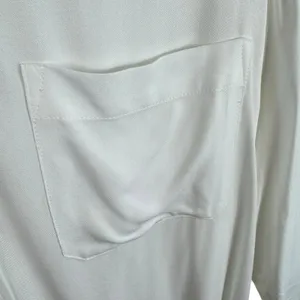 Rose + Olive White Long Roll Tab Sleeve Collared Lightweight Button Up‎ Tunic 1X thumbnail 4