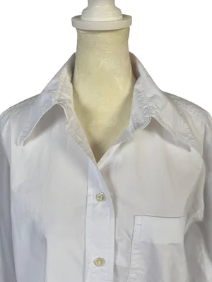 Banana Republic women's white long sleeve button down collared shirt size small thumbnail 5