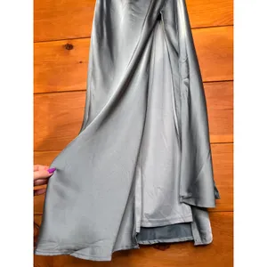 Lulus Signature Elegance Slate Blue Satin One-Shoulder Maxi Dress Holiday XSmall thumbnail 4