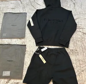 Essential Essentials Black Fear of God Hoodie and shorts set large thumbnail 3
