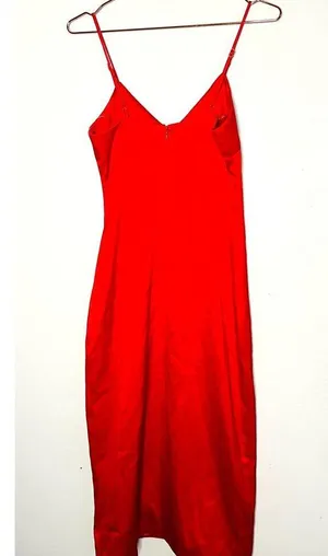 Elliatt Women's Red Satin V-Neckline Sleeveless Satin Midi Dress Size XS thumbnail 7