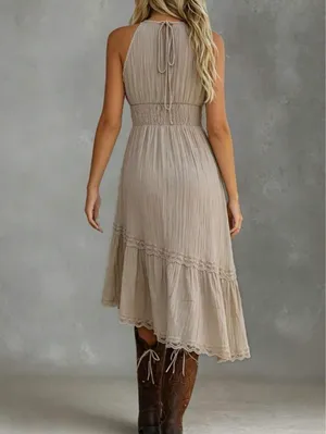 Boutique Boho Tan Dress thumbnail 2