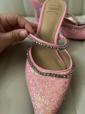 International Concepts Sparkly Pink Pointy Heels Rhinestones Barbie birthday heels Valentine’s Day shabby chic thumbnail 5