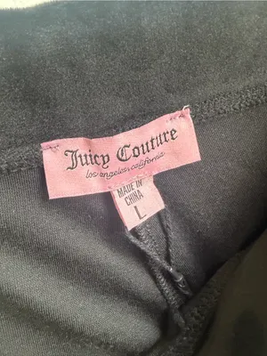 Juicy Couture Black Velour Boot Cut Pants with Rhinestone Logo thumbnail 3