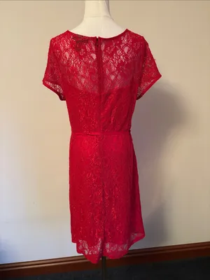 A Pea in the Pod Red Lace Midi Dress thumbnail 4
