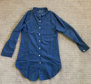 Boutique NWT- Blue Denim Style Long Sleeve Tunic Top Medium thumbnail 2