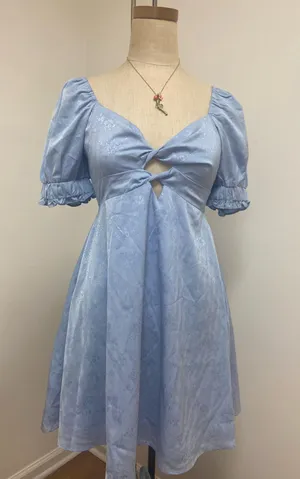 GB Short Blue Dress with Cut-Out Details thumbnail 1