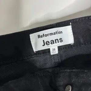 Reformation Liza Slit Hem Ultra High Rise Straight Long Black Jeans 26 thumbnail 8