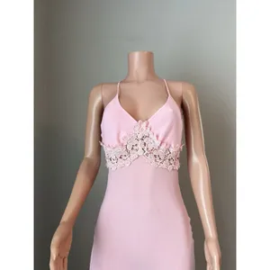 D'ELEGANCE LINGERIE Slip PINK SPAGETTI MEDIUM MAXI FLORAL LACE LIGHTWEIGHT#95 thumbnail 10