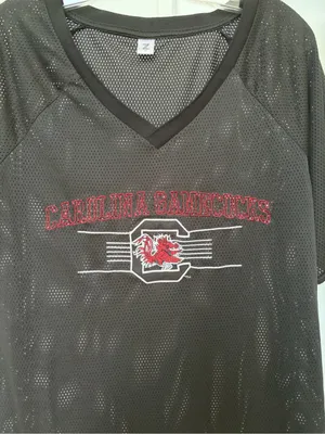 Zoozatz South Carolina Gamecocks Black Mesh V-Neck Jersey thumbnail 2