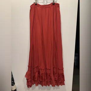 Free People FP One Cypress Ruffle Maxi Skirt Boho Terracotta NWOT L thumbnail 5