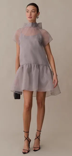 NWT Few Moda Joni Dress size Small Stone Gray Silver Staud mini thumbnail 1