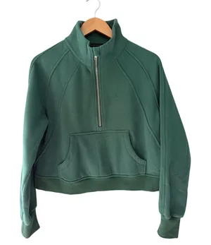 Green Quarter Zip Pullover Sweatshirt Small Golf Tennis Preppy Athleisure thumbnail 1