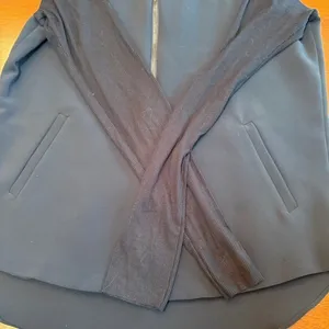 Lola & Sophie Black Zip Up Jacket Ribbed Sleeves‎ Size XS thumbnail 5