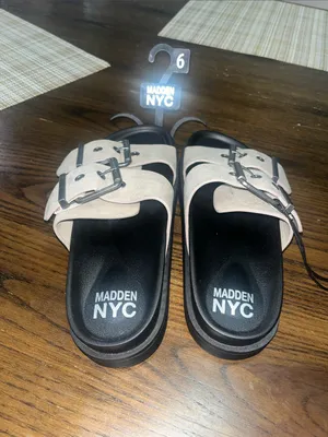 Madewell NYC Beige Double-Buckle Slide Sandals thumbnail 2