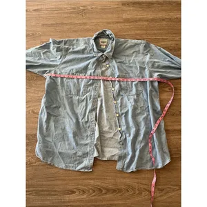 Vintage St Johns Bay Button Up Shirt Womens 24W Light Blue Denim Chambray Y2K thumbnail 12
