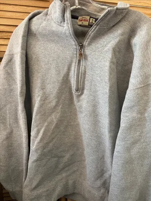 Russell Athletic Light Gray Quarter-Zip Sweatshirt XL thumbnail 1