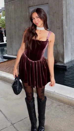 Zara Dress mini corset Velvet in Rich Purple Wedding party holiday thumbnail 2