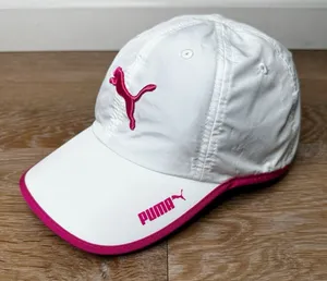 Puma White Pink Performance Athletic Lightweight Women's Cap, OS thumbnail 1