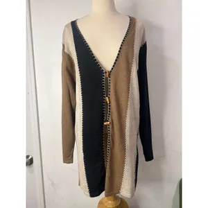 Vintage Marisa Christina Linen Cotton Colorblock Cardigan Small Artisanal Boho thumbnail 5