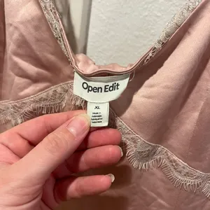 Open Edit XL Pink Lace Trim Slip Dress thumbnail 4