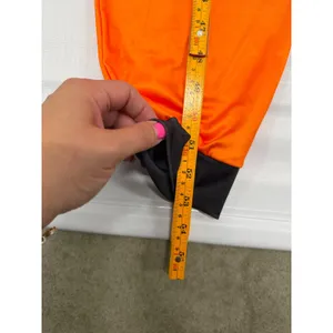 Halloween Pumpkin Jack-O-Lantern Hooded Jumpsuit Costume Orange Women L thumbnail 6