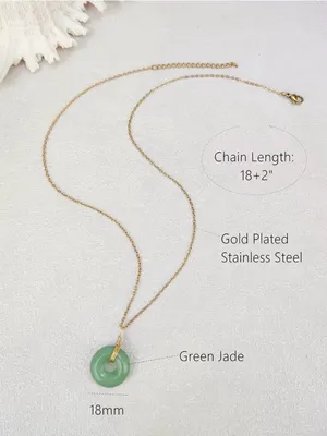 Green Jade Spiral Pendant Necklace - Women Jewelry thumbnail 2