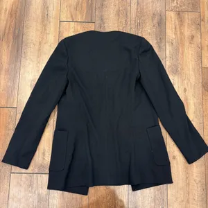 Theory Lindrayia Blazer in Black Women's Size 8 Slim Fit Open Front Patch Pocket thumbnail 4
