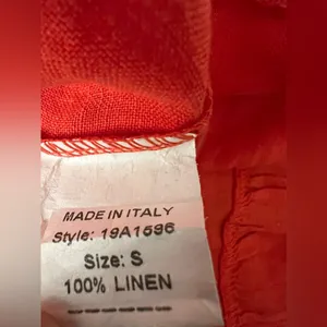 Francesca Bettini Italy women red linen tiered shirt sleeve dress S thumbnail 4