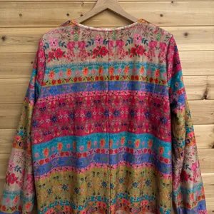 Natural Life Large Colorful Bohemian Fair Isle Print Fleece Zip Up One Piece PJ thumbnail 8
