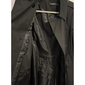 Lauren Ralph Lauren Black Label Trench Coat Black Small Lined NO BELT Preppy thumbnail 7