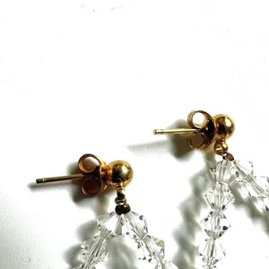 Clear crystal drop earrings thumbnail 4
