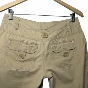 Aeropostale Women's 5/S Khaki Capri Pants Low Rise Utility Cargo Y2K 2000s thumbnail 5