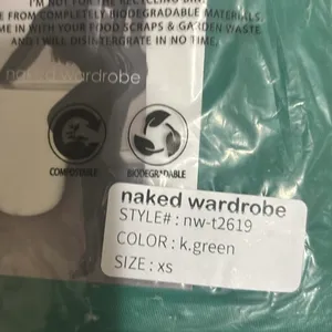🆕 NWT Naked Wardrobe | Smooth Side Crop Top | Asymmetric | Green thumbnail 3