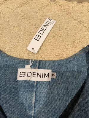 EB Denim Ava Vest Dark Wash Two Tone Denim Button Front Size S NWT thumbnail 2